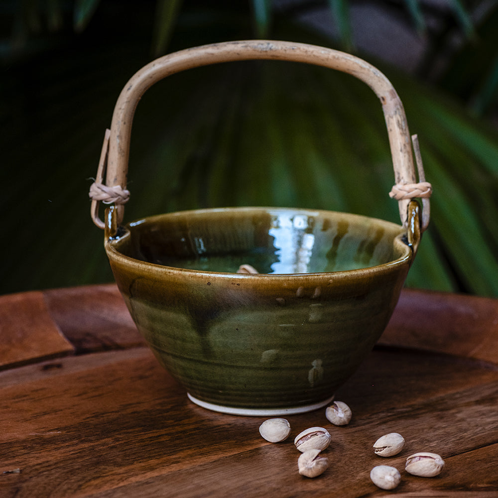 Serene Sage Bowl With Handle