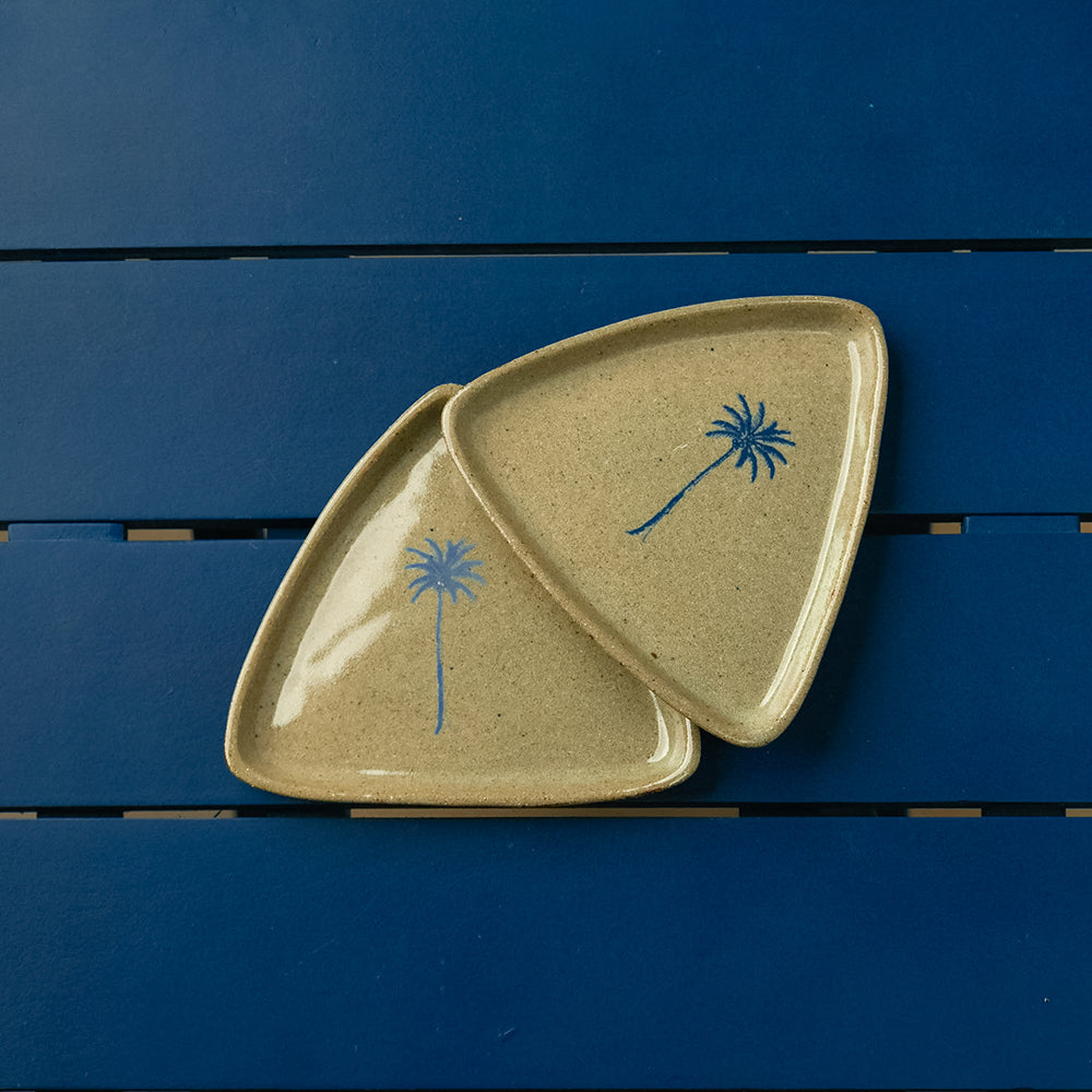 Palm Serving Plate (Beige) - Set of 2