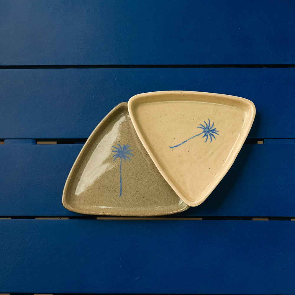 Palm Serving Plate (Beige) - Set of 2