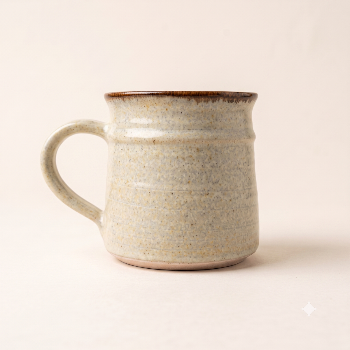 Earthy Contrast Off-White & Brown Mug
