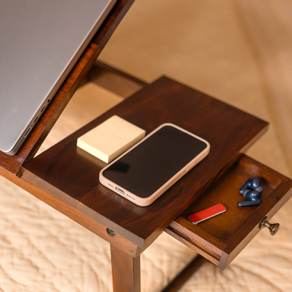 Wooden Laptop Table With Drawer
