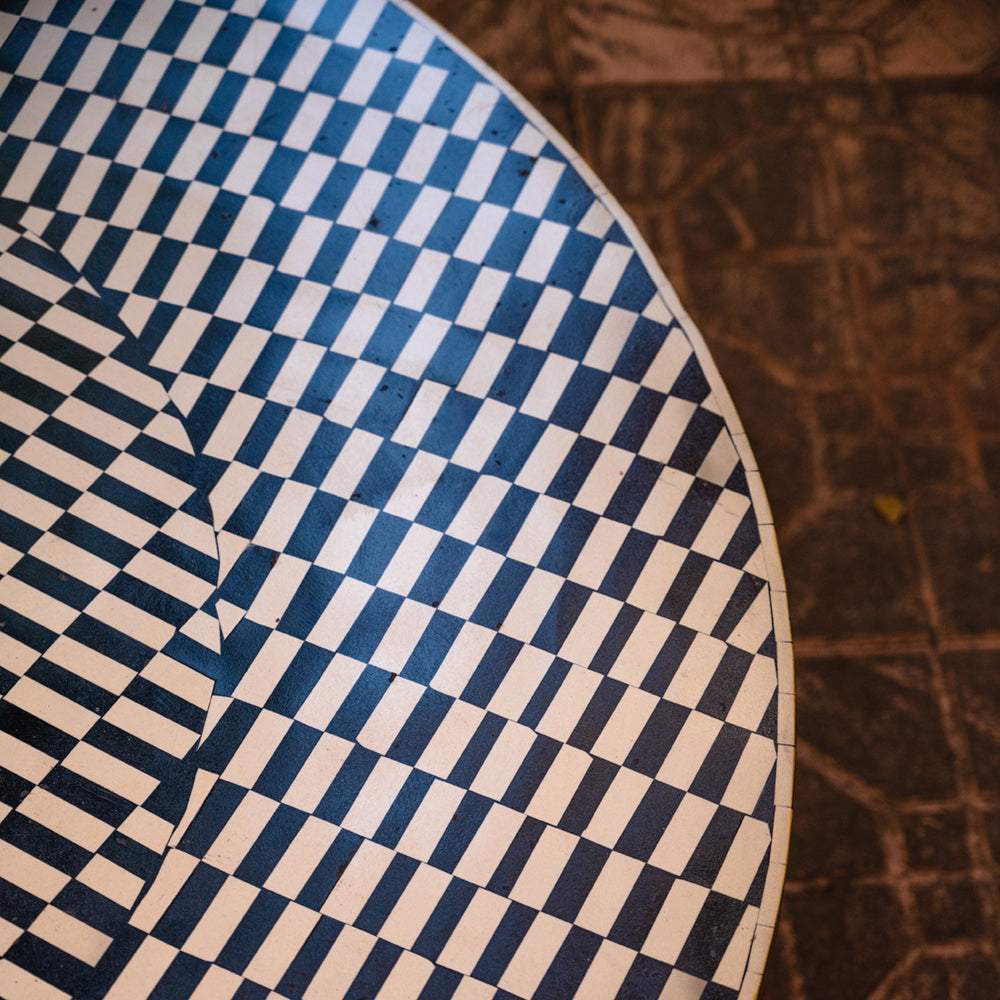 Wooden Table Coffee Round Inlay