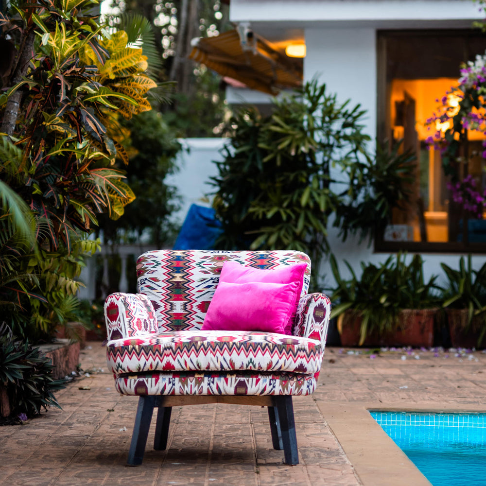 Upholstered Sofa Chair With Two Cushions