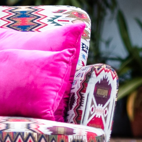 Upholstered Sofa Chair With Two Cushions