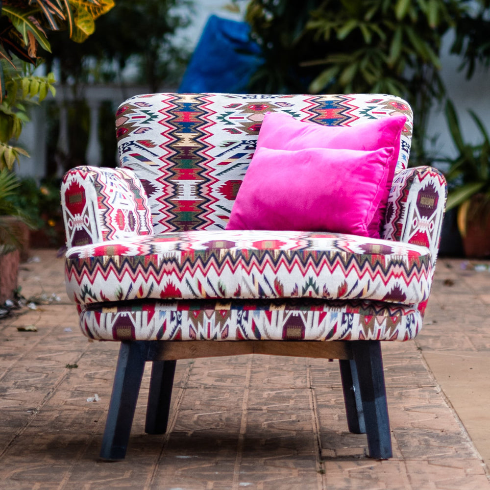 Upholstered Sofa Chair With Two Cushions