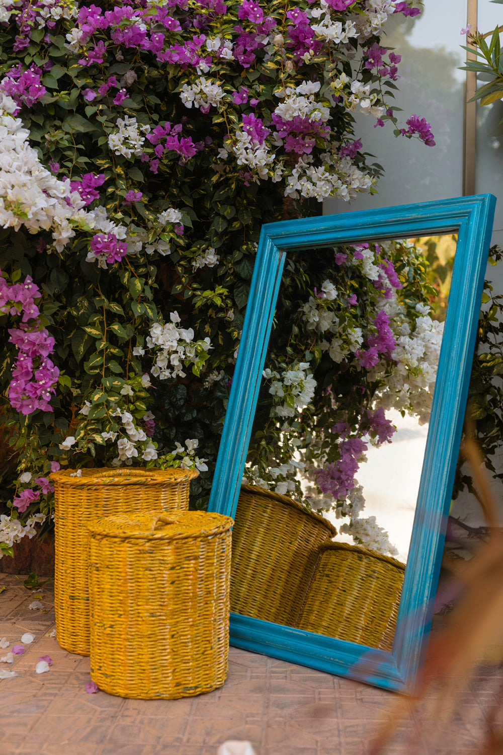 Wooden Mirror Ribbed