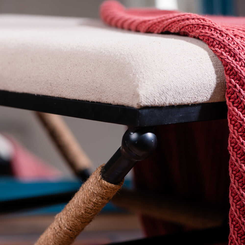 Upholstered Rustic Bench