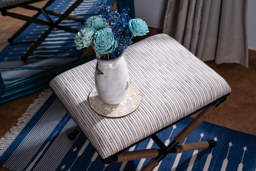Upholstered Bench With Jute Legs