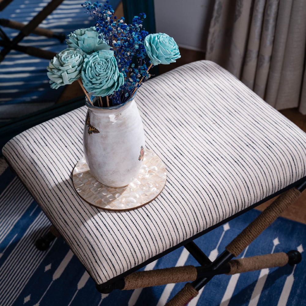 Upholstered Bench With Jute Legs