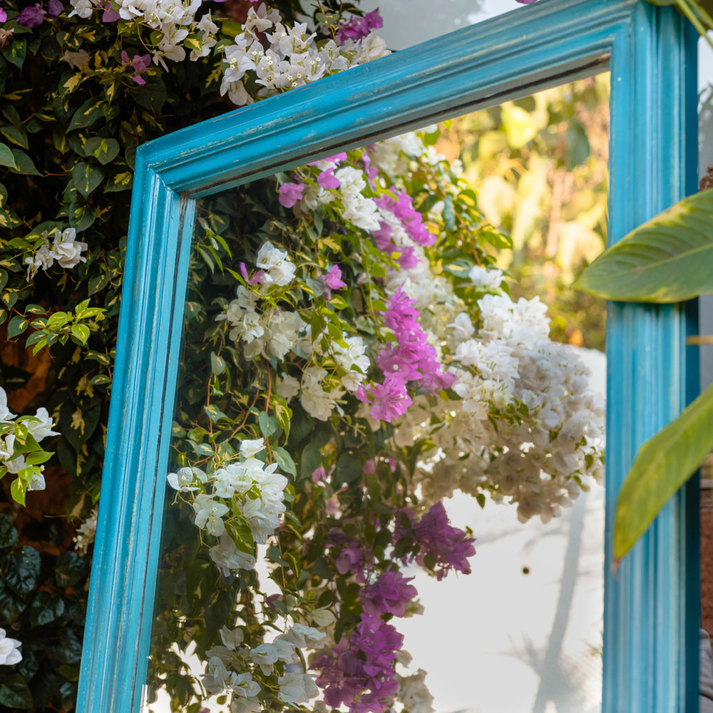 Wooden Mirror Ribbed