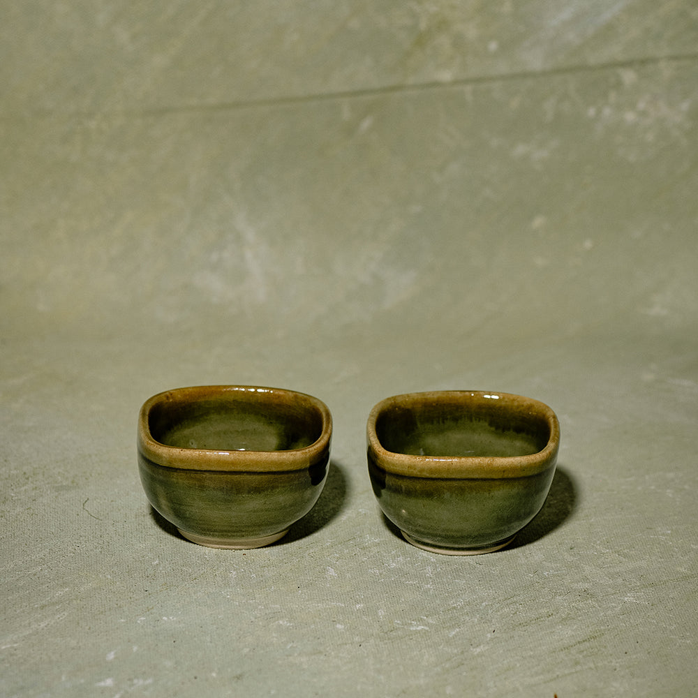 Serene Sage Chutney Bowl Square- Set of 2