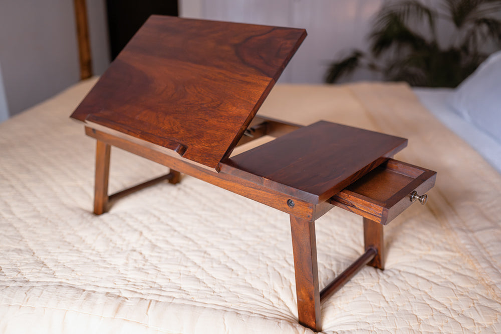 Wooden Laptop Table With Drawer