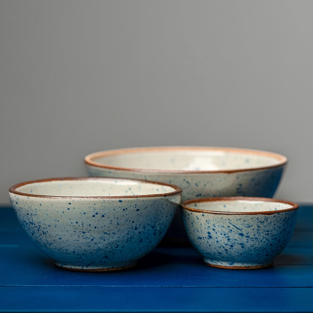 Blue Azure Spotted Bowl Medium - Set of 2