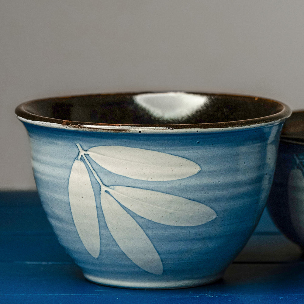 Blue Azure Four Leaf Bowl Large - Set of 2