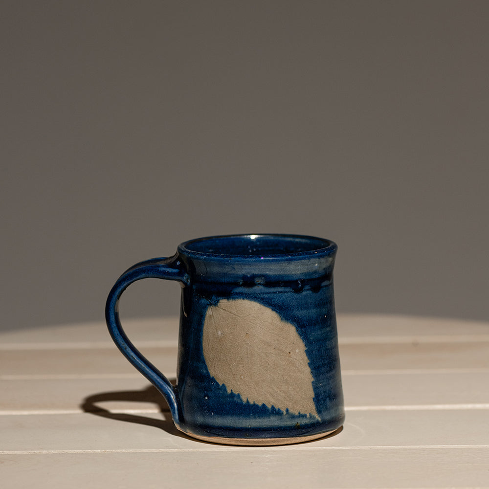 Blue Azure Single Leaf Coffee Mug Set of 2