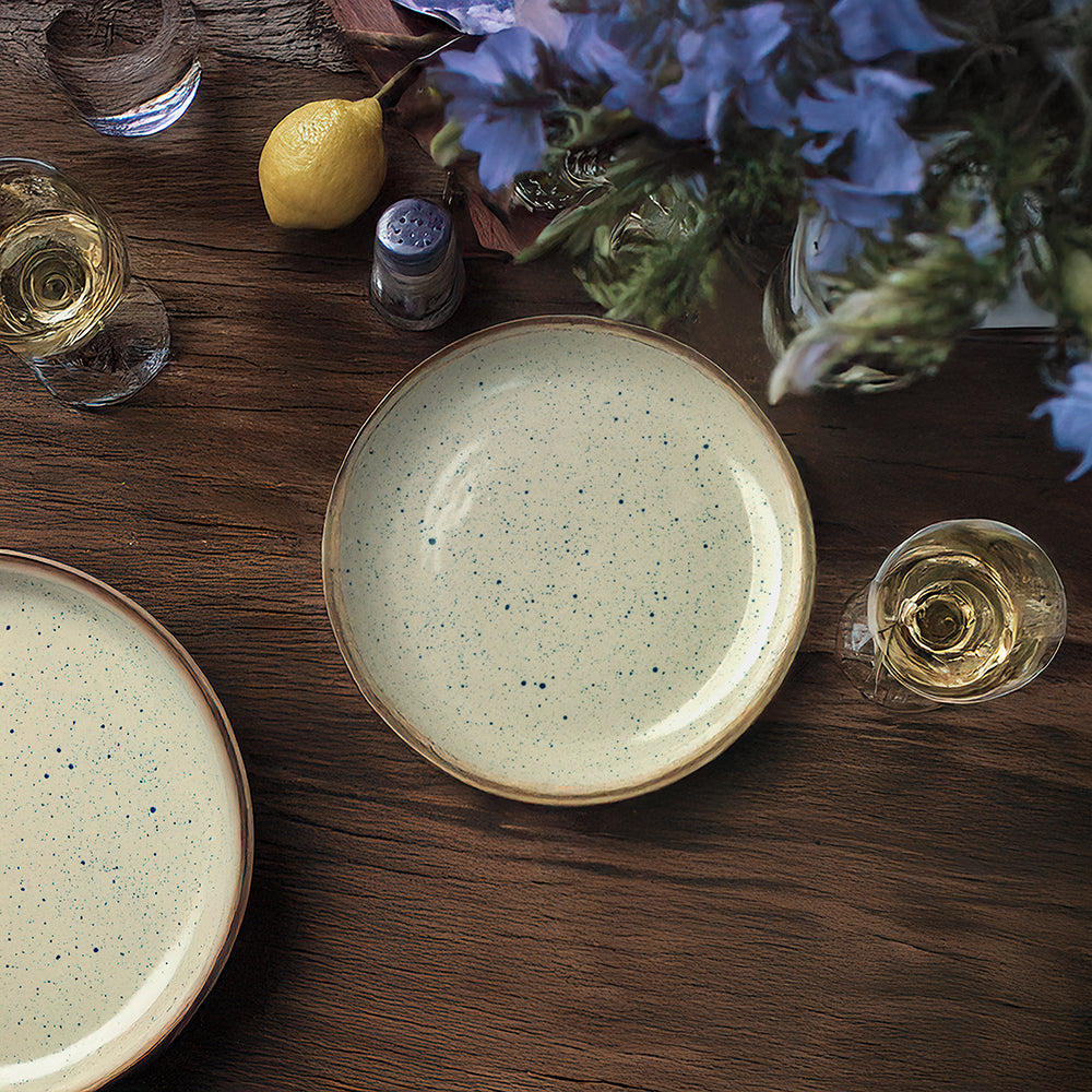 Blue Azure Quarter Plate Spotted - Set of 2