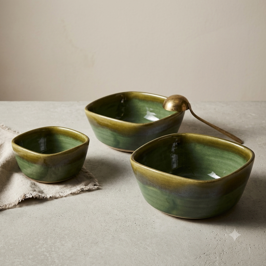 Serene Sage Bowl - Set of 3