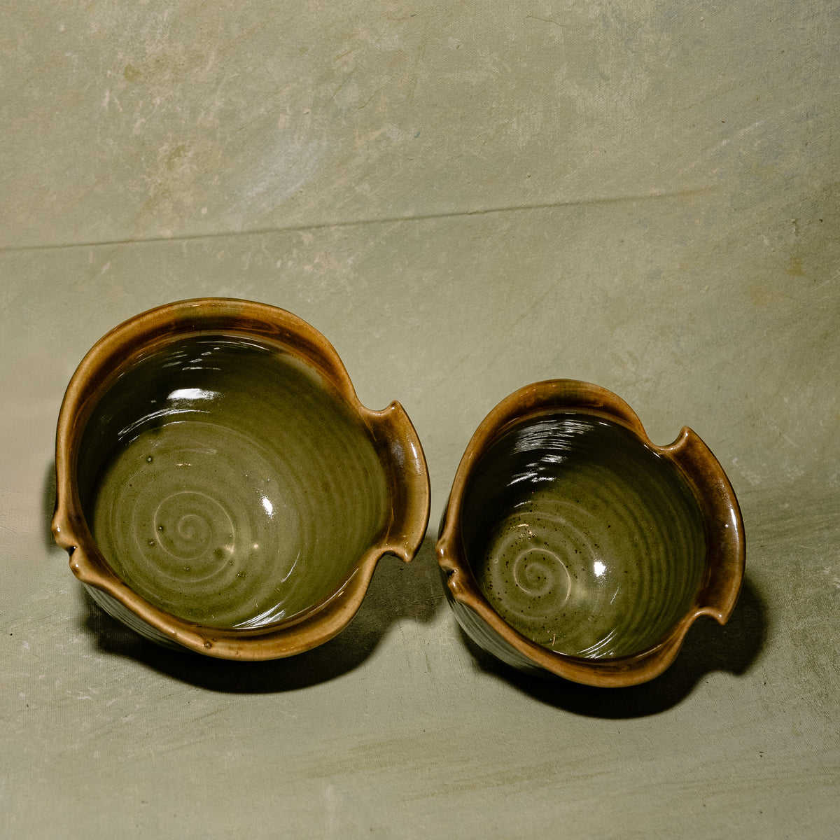 Serene Sage Twisted Serving Bowl