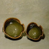 Serene Sage Twisted Serving Bowl