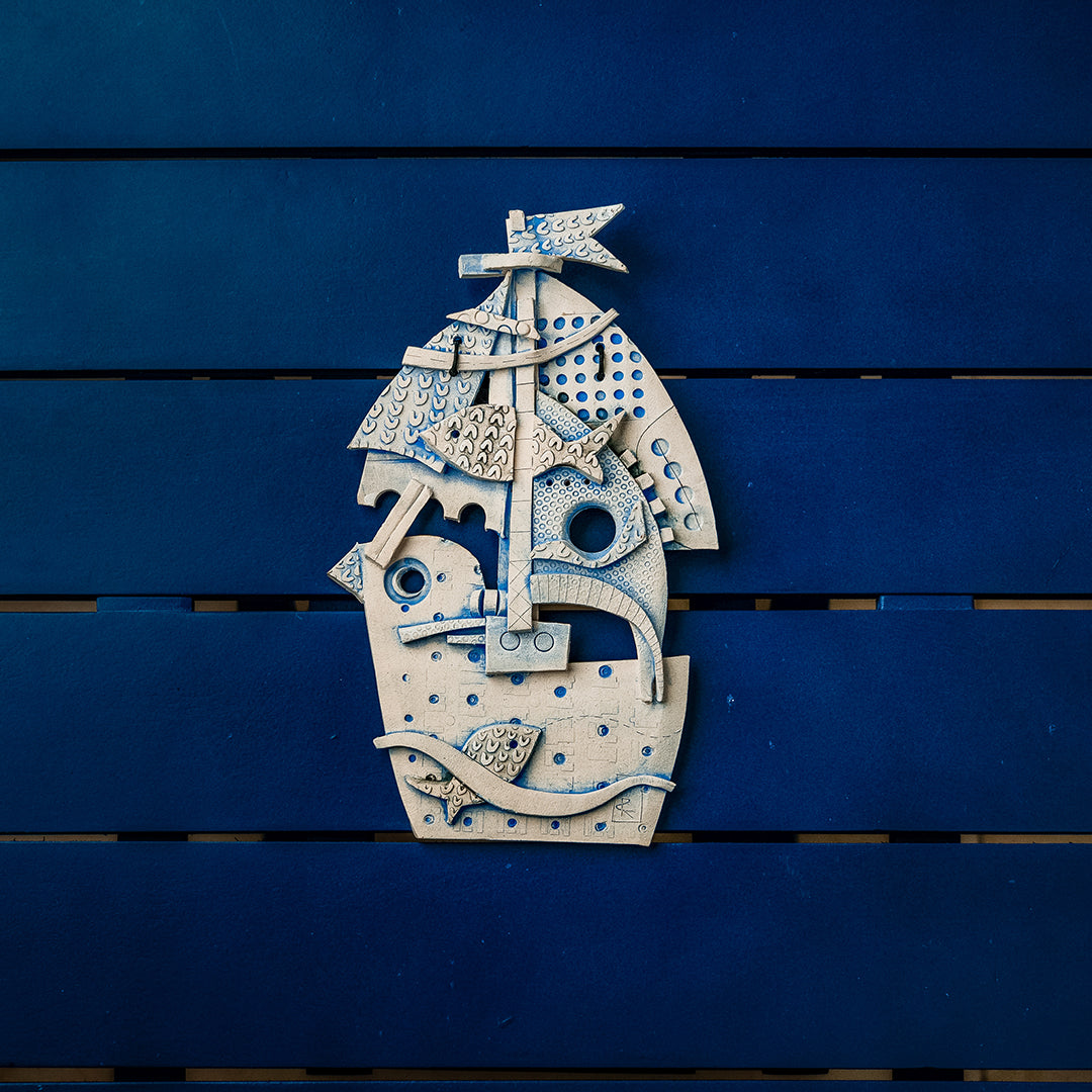 Hand Painted Ship WallPlate
