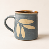 Forest Meets Ocean Teal Blue Leafy Mug