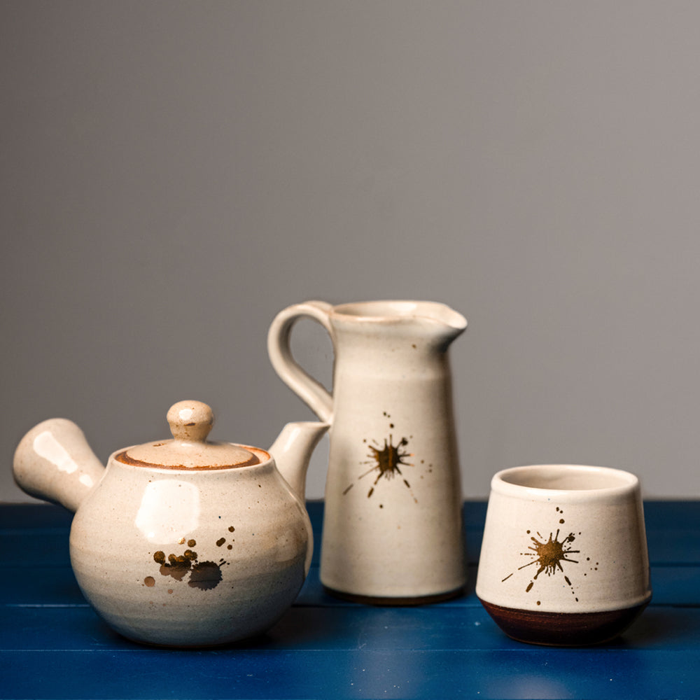 Ivory Whisper Sparkle Kullad   Set of 4