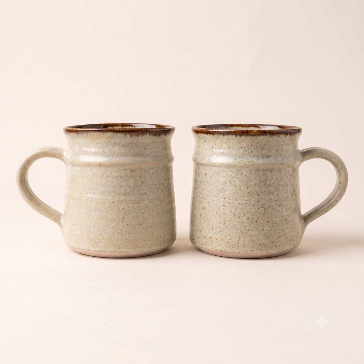 Earthy Contrast Off-White & Brown Mug