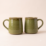 Vibrant Trails: The Green Streaked Coffee Mug