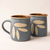Forest Meets Ocean Teal Blue Leafy Mug
