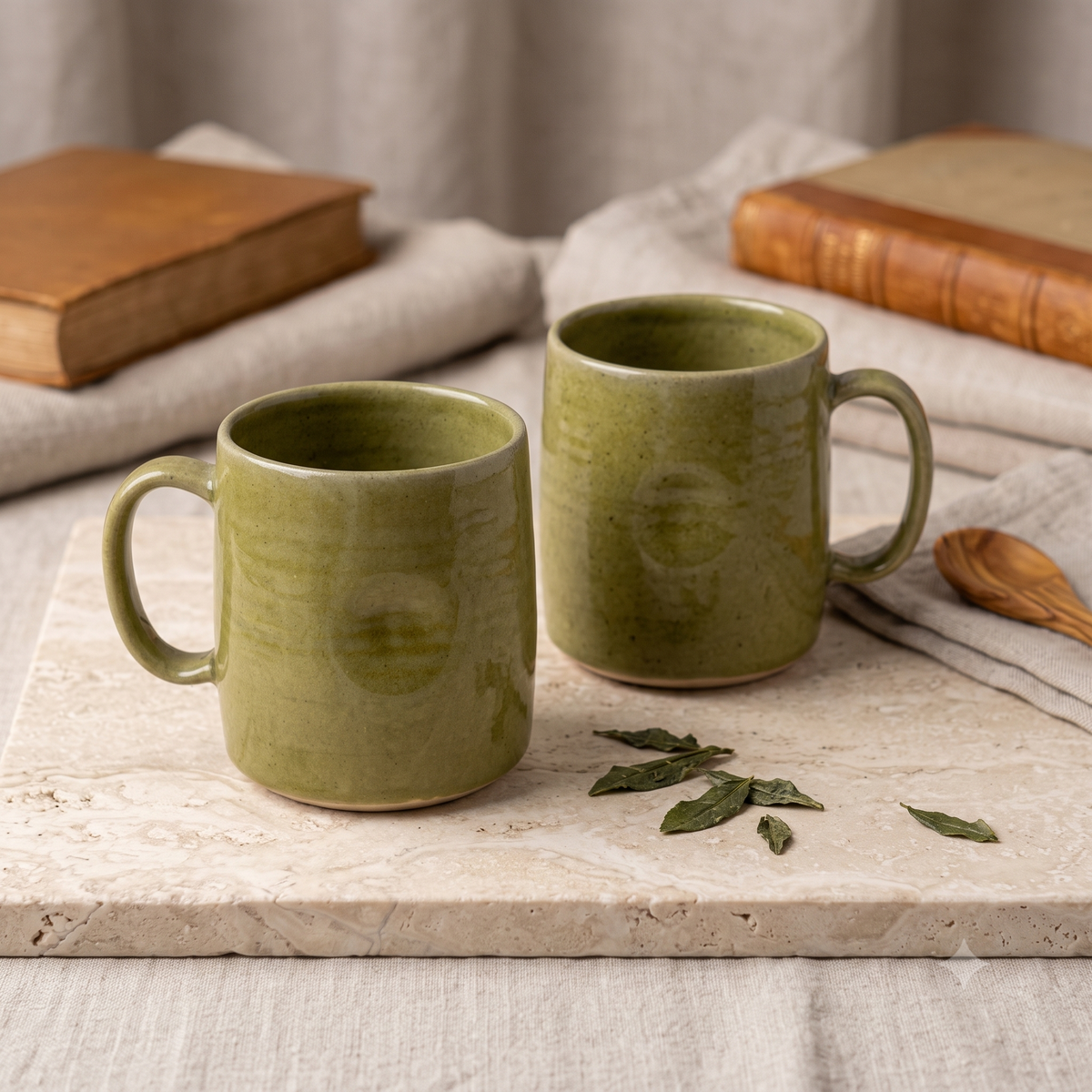 Unrestricted Form: The Earthy Green Thumbprint Cup