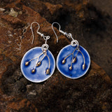 Blue Earrings Round