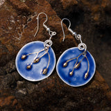 Blue Earrings Round