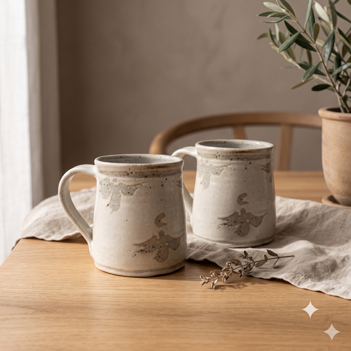 Untamed & Floral Cream Mugs