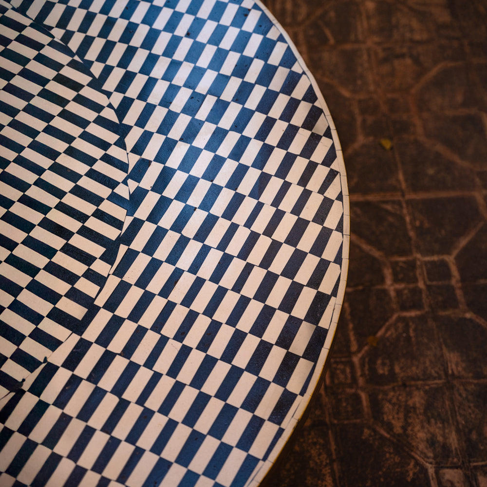 Wooden Table Coffee Round Inlay