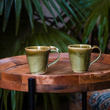 Serene sage Coffee Cup Cut Handle Espresso