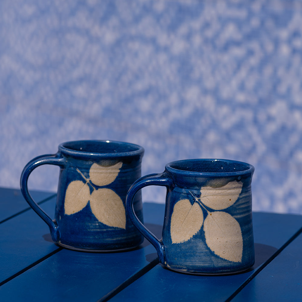 Blue Azure Leaf Mug