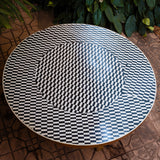 Wooden Table Coffee Round Inlay