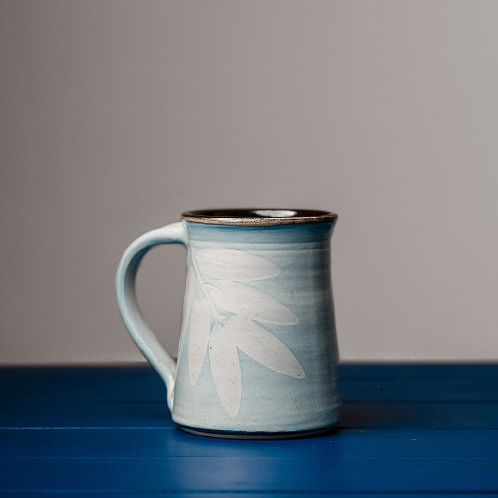 Blue Azure Six Leaf Coffee Mug   Set of 2
