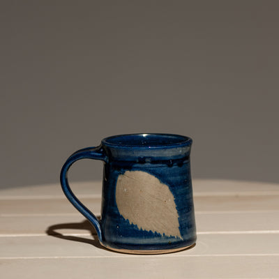 Blue Azure Single Leaf Coffee Mug - Set of 2