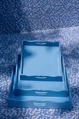 Carved Tray Wooden - Set of 3