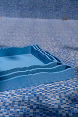 Carved Tray Wooden - Set of 3